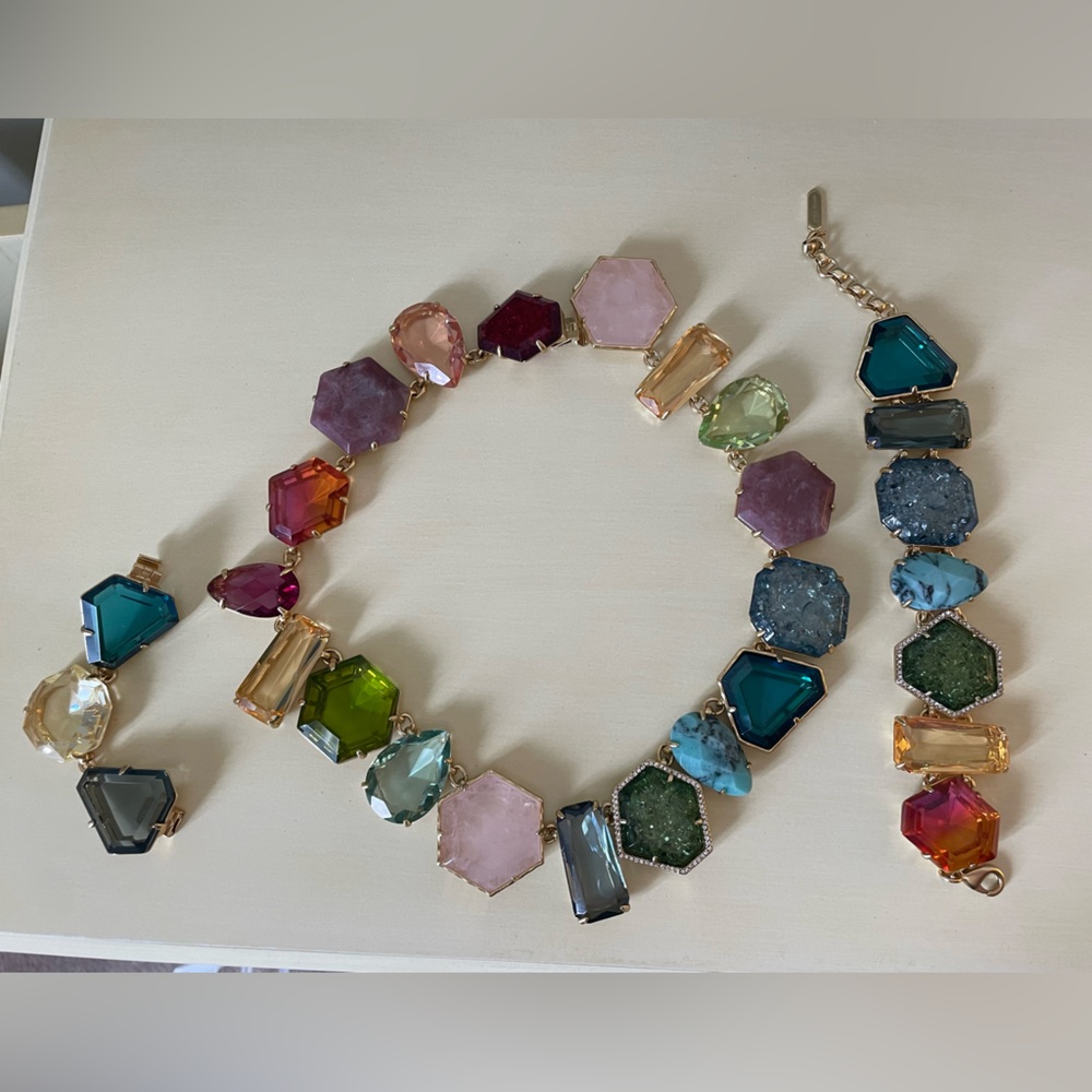 Stella & Dot Candy Jewels Statement Collar Necklace Bracelet and extender